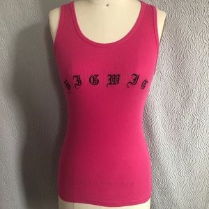 Bigwig pink tank top black letters size s